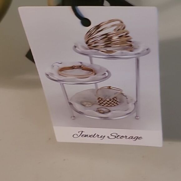 Rachel Zoe Gold and Cream Tiered Jewelry Storage - Picture 5 of 9